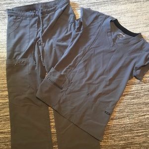 Grey Jockey Scrub Pants and Top